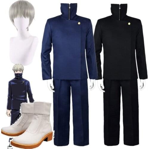 Halloween Christmas Party Jujutsu Kaisen Anime Toge Inumaki Cosplay Costume Wig Top Pants shoes School Uniform Outfits Men Women