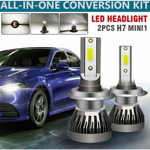 Mayitr 2pcs 12/24V H7 COB LED 72W 12000Lm Car Auto Headlight Bulbs Light Hi/Lo Beam 6000K White Lamp Accessories