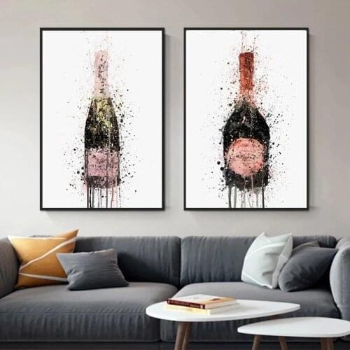 Minimalism Modern Creative Champagne Canvas Painting Wall Art Nordic Posters and Prints Wall Pictures for Living Room Decoration
