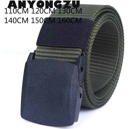 110--150cm Men Belt And Smooth Buckle Quick Dry Imitated Nylon Metal Free Tactical Belt man with a wide waist