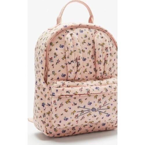 2021 new fashion cat floral backpack, cute childrens backpack, large capacity backpack