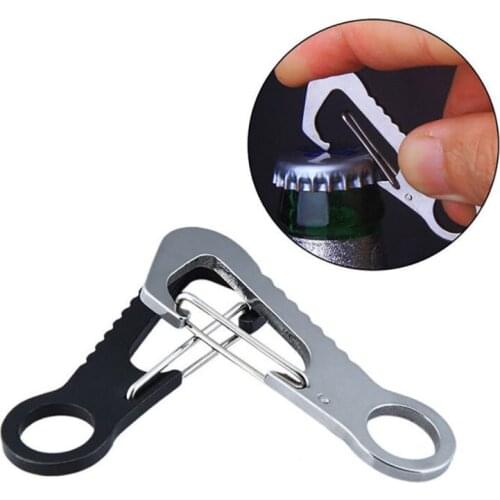 2 Pcs/Set outdoor Buckle Bottle Opener hang buckle Quick Release Hook outdoor stainless steel carabiner keychain tools