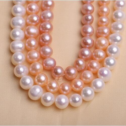 Wholesale 7-8mm Big Size Natural Freshwater Potato Shape Real Pearl Necklace Strand String, 10pcs/lot