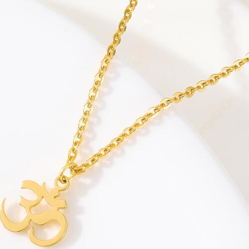 Unisex Indian Sanskrit OM Symbol Necklace For Woman Men Gold Chain Delicate OM Necklaces Pendants Fashion Jewelry Accessories