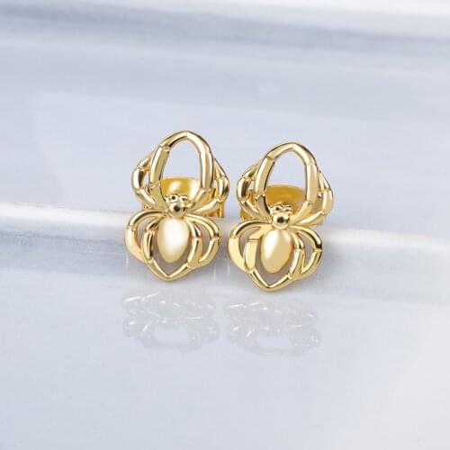 Punk Charm Spider Stud Earrings For Men Boys Gold Classic Insect Earring Women Fashion Party Jewelry Bff Joias brincos femininos