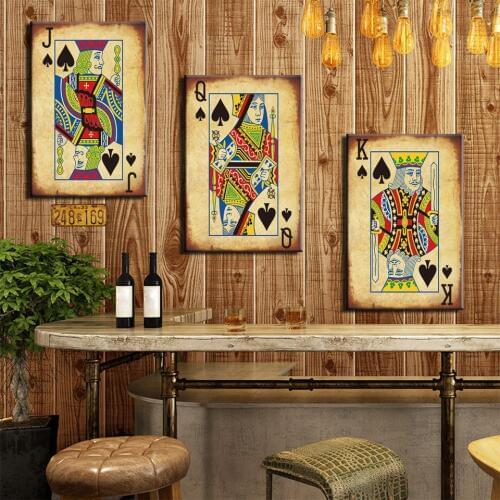 Poker Cards JQK Canvas Painting Wall Art Home Decor Gambling Poker Pictures Prints Club Casino Bar Home Decoration Poster