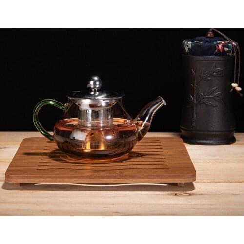 300ML Clear Borosilicate Glass Teapot With 304 Stainless Steel Infuser Strainer Heat Resistant Filter Flower Tea Pot Tool Kettle