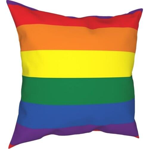 LGBT Rainbow Pillowcover Home Decor Gay Lesbian Lgbtq Sexual Cushion Cover Throw Pillow for Living Room Double-sided Printing