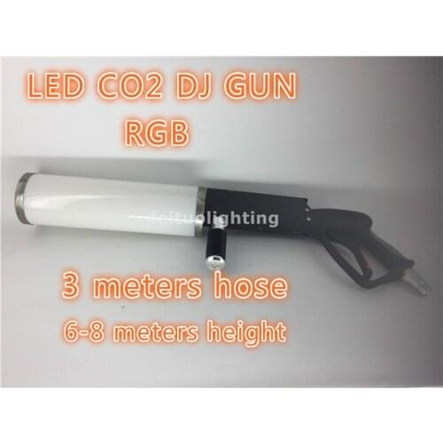 E-4pcs with case Handheld CO2 DJ Gun co2 Jet Machine with 3m gas hose nightclub Cannon pistol