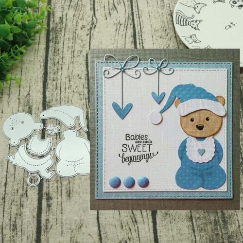 Christmas bear Metal Cutting Dies Stencils for DIY Scrapbook Photo Album Paper Card Decorative Craft Die New 2018