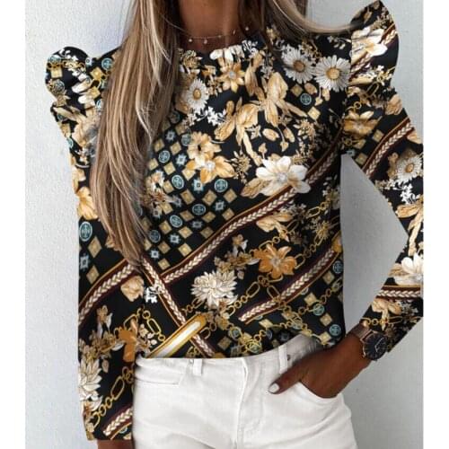 Chemisier à manches longues et col rond pour femme, élégant et décontracté, avec imprimé de rayures et de papillons, idéal pour