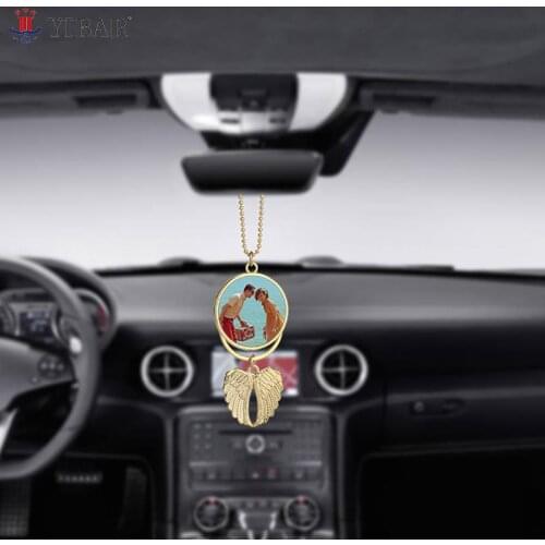 Sublimation Blanks Double-sided Printing Angel Wing Car Hanger Pendant Ornament for Auto Interior Decoration