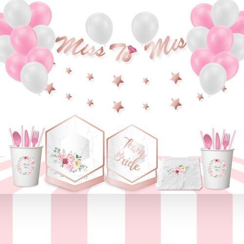 Bride To Be Wedding Party Decorations Sweet Flower Dessert Dinner Plates Tableware DIY Engagement Photobooth Props Party Favors