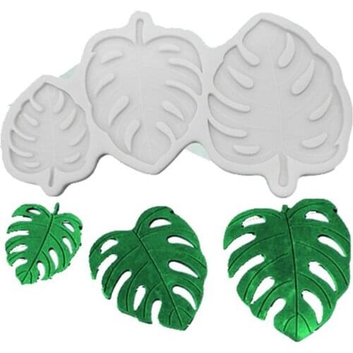 Tropical Theme Palm Leaves Banana Leaf Fondant Tools Gummy Silicone Molds Cake Decorating Mould Gumpaste Craft Baking Pan