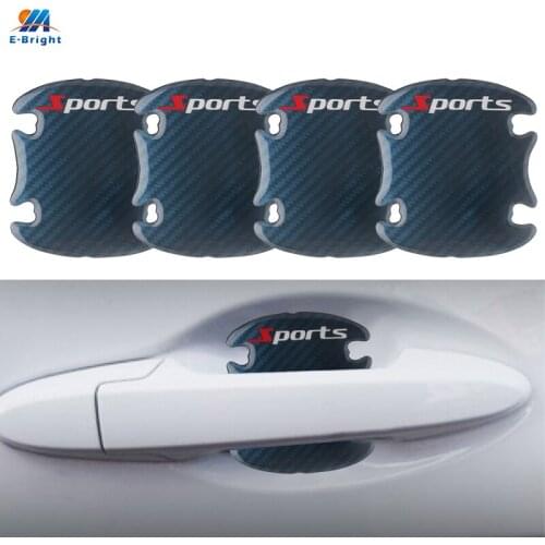 YMEBBRIGHT 4PCS Car Door Bowl Handle Stickers Protective Film Anti-scratch Reflective Strip Warning Tape Exterior Accessories