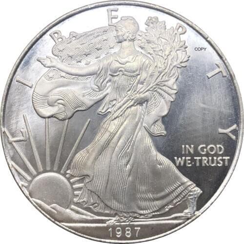 United States 1 Dollar American Silver Eagle Bullion Coin 1987 S Type Plated Silver Commemorative Coin Copy coin