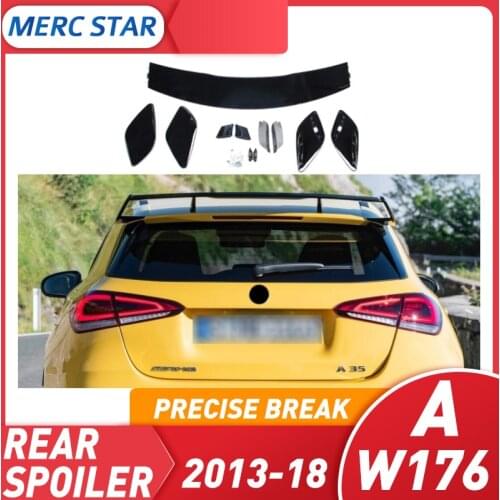 Rear Spoiler for Class A Car, W176, W177, painted in red/black, W176, A180, A200, A250, A45, 2004-2008, 2013
