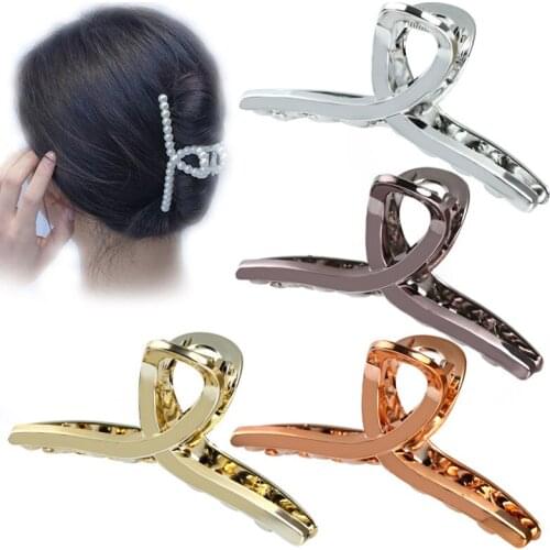 New Fashion Elegant Simple Imitation Metal Plastic Hair Catching Large Retro Hair Clip for Women Girl Accessories Headwear