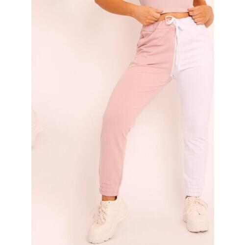 2021 High Waist Patchwork Sporty Harem Pants Autumn Winter Women Loose Casual Sporty Streetwear Trousers Contrast Color Sleeve