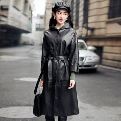 Real Sheepskin Coat Female Genuine Leather Jacket Autumn Jacket Women Streetwear Long Trench Coats Chaqueta Mujer MY3949