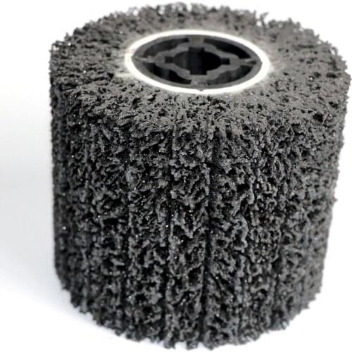 1Pc Black Poly Strip Drawing Polishing Burnishing Wheel Abrasive Tool For Clean Remove Paint Rust and Oxidation