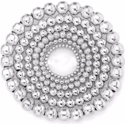 100pcs 4 5 6mm Silver Gold Color Smooth Round Ball Metal Spacer Beads For Needlework Jewelry Making Bracelet Diy