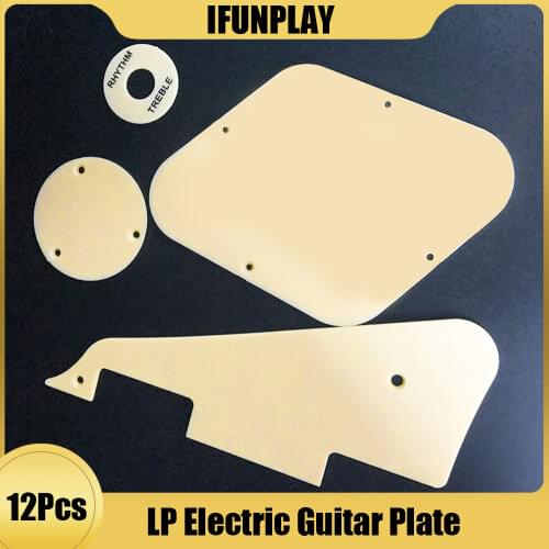 12pcs Electric Guitar Pickguard Scratch Plate Control Cavity Cover Switch Cavity Cover Plate for LP Electric Guitarra Cream