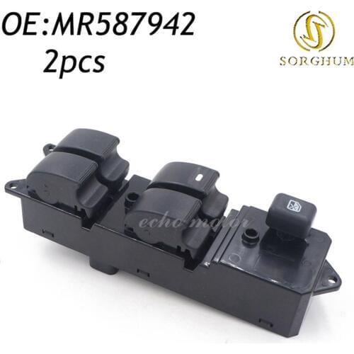 2PCS MR587942 For Mitsubishi Lancer 2008-2009 L200 Sport Grandis KB4T V73 Electric Power Window Master Control Switch DWS-282