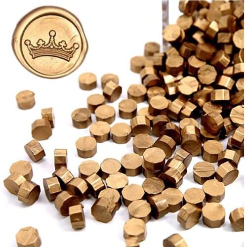 200 Pcs Metallic Antique Gold Box Sealing Wax Seal Stamp, Great for Embellishment of Cards Envelopes, Wedding Invitations