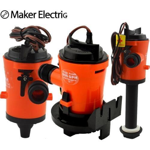 3/4" Hose 350/600/800GPH 12v Bilge Pump With Hose 2A/3A/3.5A Water Hose Pump Submersible Pump With Hose