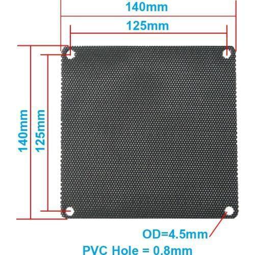 5pcs/lot 14CM Computer Mesh Black PVC PC Case Fan Cooler Dust Filter Dustproof Case Cover,140x140mm