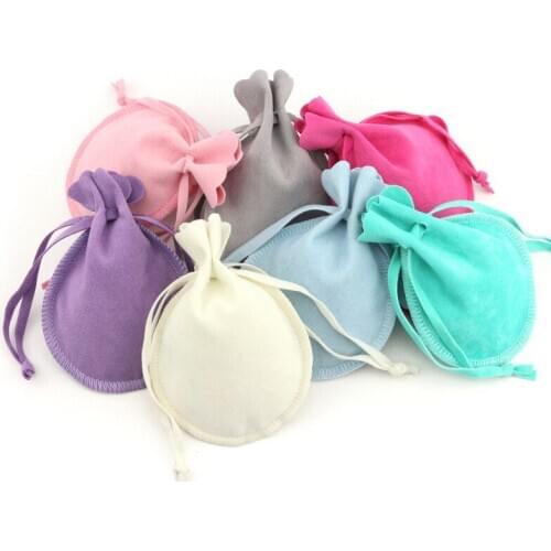 5Pcs/lot Drawstring Natural Velvet Bag Gift Bags Multi Size Jewelry Packaging Wedding Bags with Candy Bag Can Custom Logo