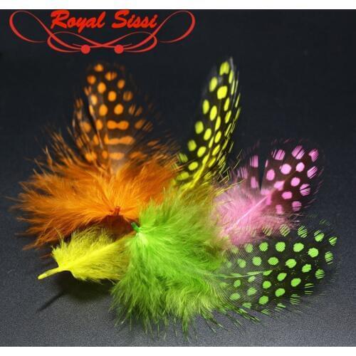50pcs pack fly tying Guinea Hen saddle hackle Feathers hand select premium streamer spey flies cheeks wings Fly tying materials