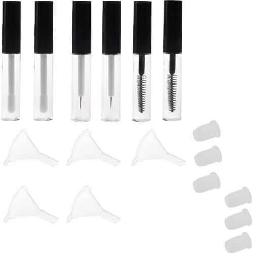 6x Plastic Empty Mascara Oil Bottle Lip Gloss Liquid Tube 4ml