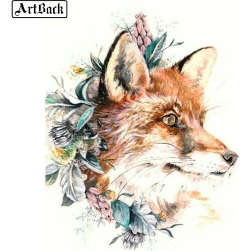 Watercolor fox 5d diamond painting animal full square / round drill 3d diamond embroidery sewing artwork mosaic crafts