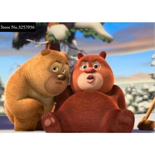 5D DIY Diamond Painting Scenic Diamond Embroidery Cross Stitch Cartoon Boonie Bears Needlework Children Gift Home Decorative