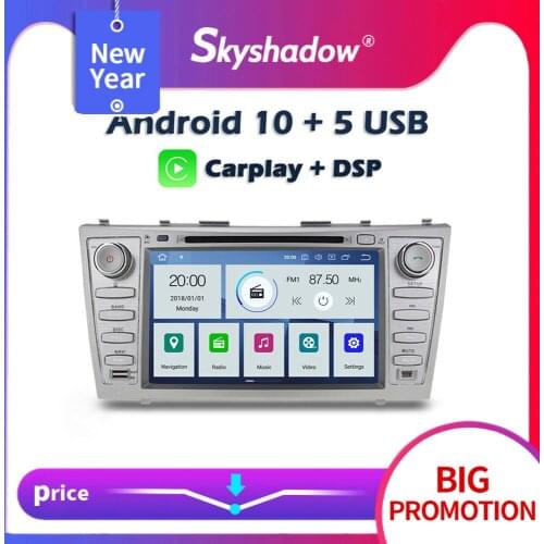 Carplay DSP PX6 IPS Android 10 4G+64GB Car DVD Player Wifi GPS map RDS Radio Bluetooth For Toyota Camry 2007 2008 2009 2010 2011