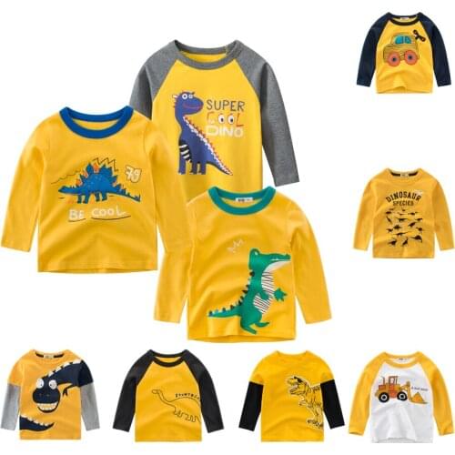 Kids T-shirts Boys Splice Long Sleeve Tops Girls Autumn Winter Cotton Sweatshirt 2 3 4 5 6 7 8 Years Children T Shirts Clothing