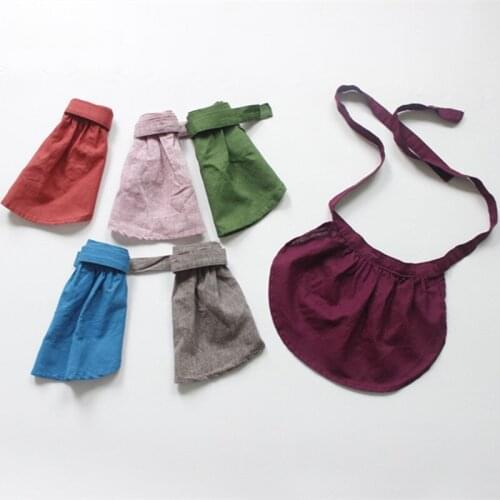 NEW Children Cotton Linen Apron Countryside Retro Baby Girls Headwear Kids Clothes Decorate Accessories