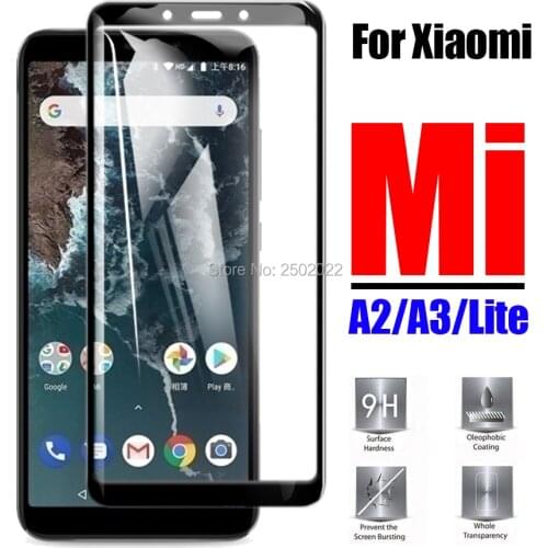 For xiaomi mi a3 tempered glass a2 3 lite screen protector xiomi xiami a 2 3lite protective film xiaomei redmi 6 pro glas light