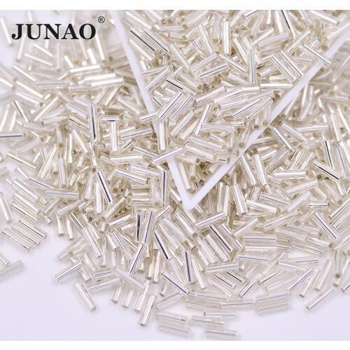 JUNAO 20g 2mm 4.5mm 6mm Sewing Clear White Glass Rhinestone Crystal Garment Beads Scrapbook Beads For DIY Bracelet Needlework