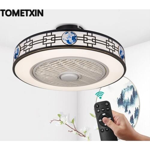 Chinese ceiling fan lamp lights APP smart with remote control 220 volt fans lamps fixtures light led decorative for home salon