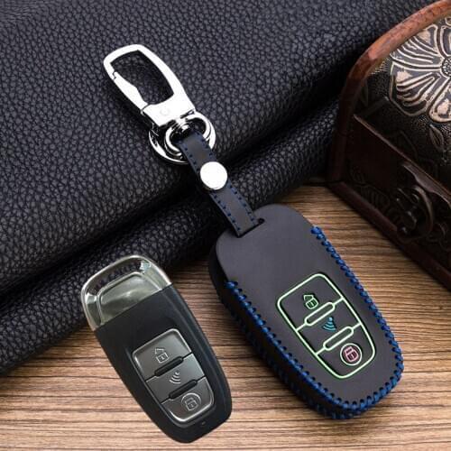 Hot High Quality 100% Luminous Car Leather Key Cases Set Key Bags Fit Key Auto Key Case Keychain Car Accessries Styling