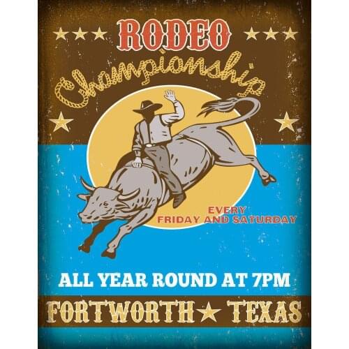 RODEO CHAMPIONSHIP METAL TIN SIGN POSTER WALL PLAQUE