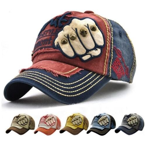 Fashion Outdoor Cap Adjustable Cotton Hat Snapback Rivets Vintage Hip Hop Cap Punk Style Men Women Baseball Cap 6 Colors