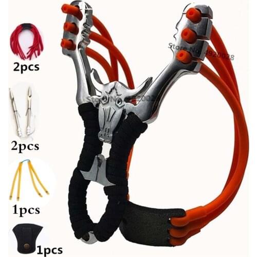 Powerful slingshot shooting alloy camouflage slingshot outdoor hunting bow and arrow shooting competitive slingshot 2020