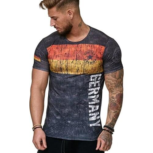 Summer 3D printing mens short-sleeved jersey mens shirt letters 3D printing mens T-shirt breathable street casual wear