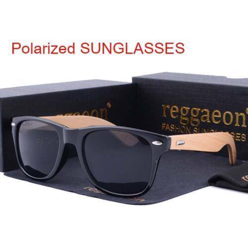 Top quality Fashion wood Polarized sunglasses men bamboo women sun glasses brand designer 2140 blue madeira Oculos De Sol