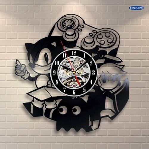Wall clock Sonic Game Vinyl Record Wall Clock - Decorate your home with Modern Art - Gift for kids, girls and boys