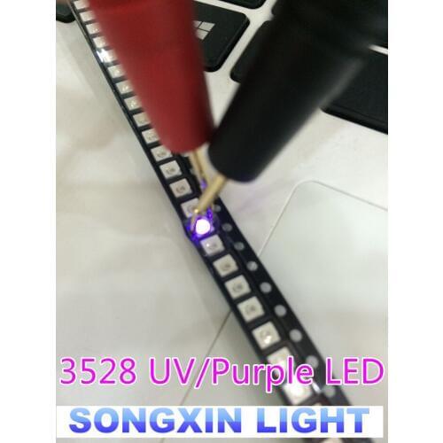 Wholesale 3000pcs 1210 3528 SMD SMT PLCC-2 Purple UV POWER TOP 2500 MCD Ultra Bright LED New Free shipping